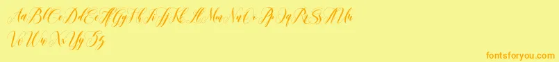 leather Font – Orange Fonts on Yellow Background