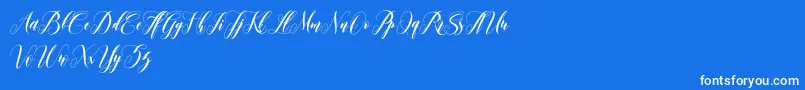 leather Font – White Fonts on Blue Background