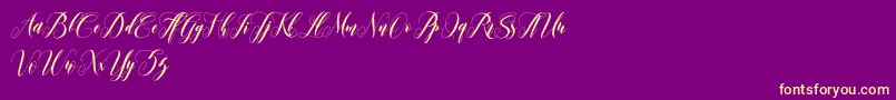 leather Font – Yellow Fonts on Purple Background