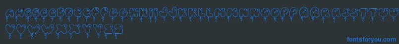 JiBalloonCaps Font – Blue Fonts on Black Background