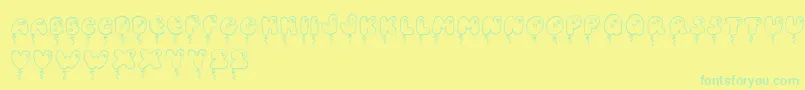 JiBalloonCaps Font – Green Fonts on Yellow Background