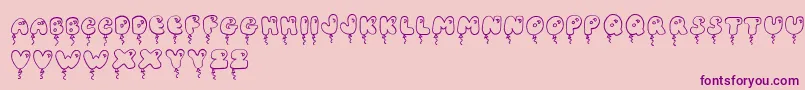 JiBalloonCaps Font – Purple Fonts on Pink Background