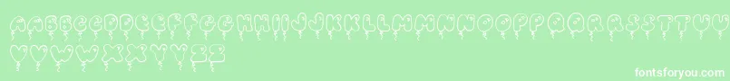 JiBalloonCaps Font – White Fonts on Green Background