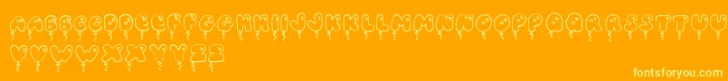 JiBalloonCaps Font – Yellow Fonts on Orange Background