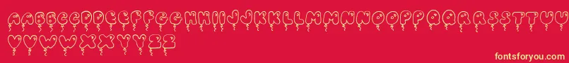 JiBalloonCaps Font – Yellow Fonts on Red Background