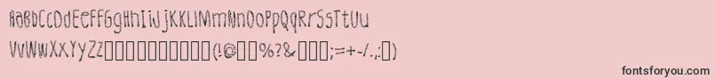 フォントLeatherFont Regular – ピンクの背景に黒い文字