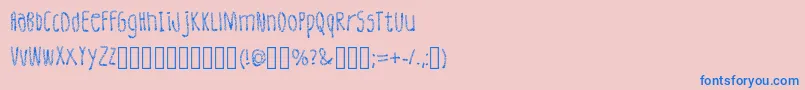 LeatherFont Regular Font – Blue Fonts on Pink Background