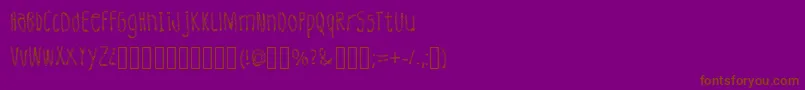 フォントLeatherFont Regular – 紫色の背景に茶色のフォント