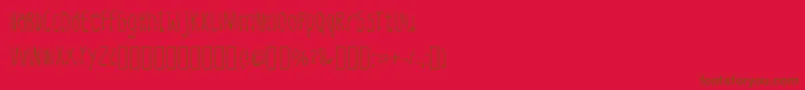 フォントLeatherFont Regular – 赤い背景に茶色の文字