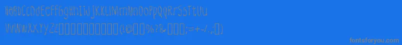 LeatherFont Regular Font – Gray Fonts on Blue Background