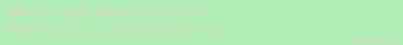 LeatherFont Regular-fontti – vaaleanpunaiset fontit vihreällä taustalla