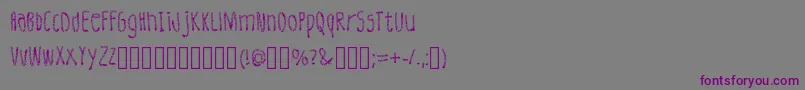 Шрифт LeatherFont Regular – фиолетовые шрифты на сером фоне