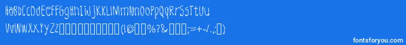 フォントLeatherFont Regular – 青い背景に白い文字