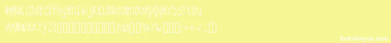フォントLeatherFont Regular – 黄色い背景に白い文字