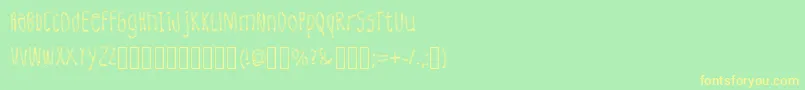 フォントLeatherFont Regular – 黄色の文字が緑の背景にあります