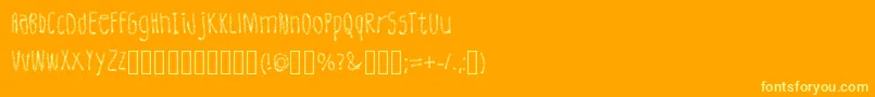 LeatherFont Regular Font – Yellow Fonts on Orange Background