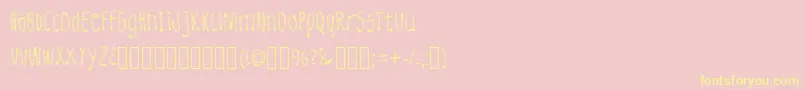 フォントLeatherFont Regular – 黄色のフォント、ピンクの背景