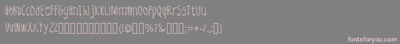 フォントLeatherFont Regular – 灰色の背景にピンクのフォント