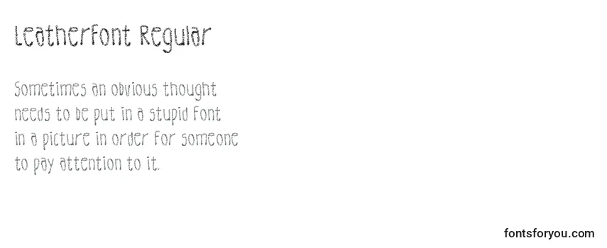 Обзор шрифта LeatherFont Regular (132381)