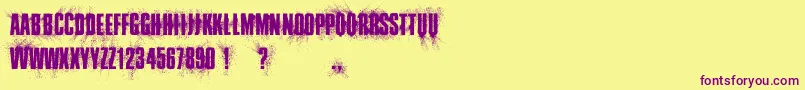 LeaveNoFingerprints Font – Purple Fonts on Yellow Background