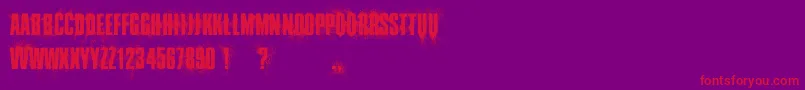 LeaveNoFingerprints Font – Red Fonts on Purple Background