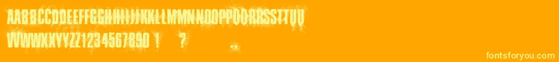 LeaveNoFingerprints Font – Yellow Fonts on Orange Background