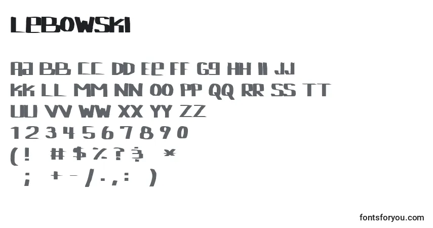 Schriftart Lebowski (132384) – Alphabet, Zahlen, spezielle Symbole