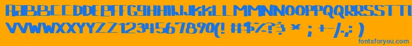 lebowski Font – Blue Fonts on Orange Background