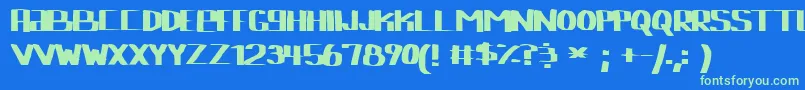 lebowski Font – Green Fonts on Blue Background