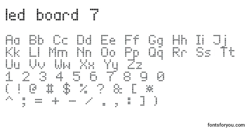 Schriftart Led board 7 – Alphabet, Zahlen, spezielle Symbole