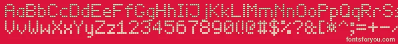 led board 7 Font – Green Fonts on Red Background