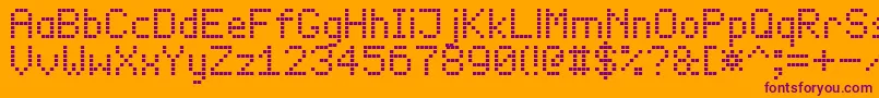 led board 7 Font – Purple Fonts on Orange Background