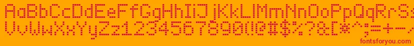 led board 7 Font – Red Fonts on Orange Background