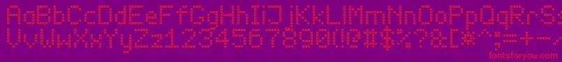 Fonte led board 7 – fontes vermelhas em um fundo violeta