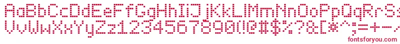 led board 7 Font – Red Fonts on White Background