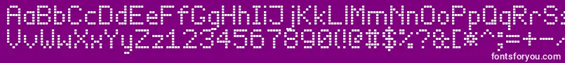 led board 7 Font – White Fonts on Purple Background
