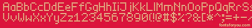 led board 7 Font – Yellow Fonts on Red Background