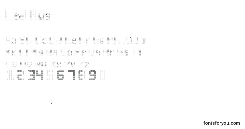 Schriftart Led Bus – Alphabet, Zahlen, spezielle Symbole