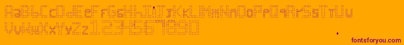 Led Bus Font – Purple Fonts on Orange Background