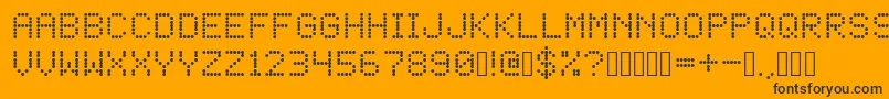 LED Dot Matrix Font – Black Fonts on Orange Background