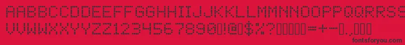 フォントLED Dot Matrix – 赤い背景に黒い文字