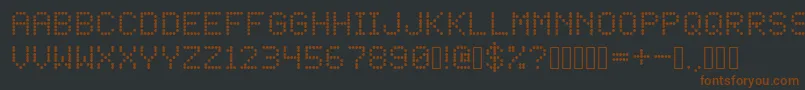 LED Dot Matrix Font – Brown Fonts on Black Background