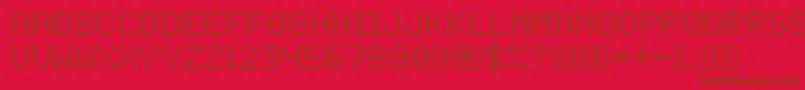 LED Dot Matrix-Schriftart – Braune Schriften auf rotem Hintergrund