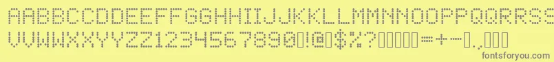 LED Dot Matrix Font – Gray Fonts on Yellow Background