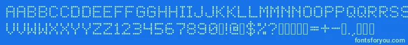 LED Dot Matrix Font – Green Fonts on Blue Background