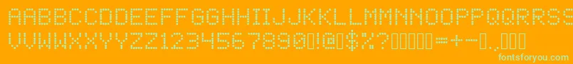 LED Dot Matrix Font – Green Fonts on Orange Background