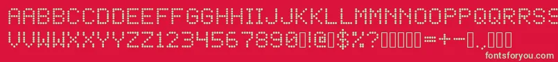 LED Dot Matrix Font – Green Fonts on Red Background