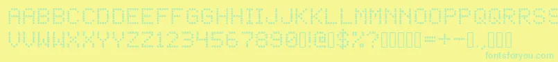 LED Dot Matrix Font – Green Fonts on Yellow Background