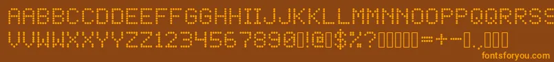 LED Dot Matrix Font – Orange Fonts on Brown Background