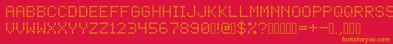 LED Dot Matrix Font – Orange Fonts on Red Background